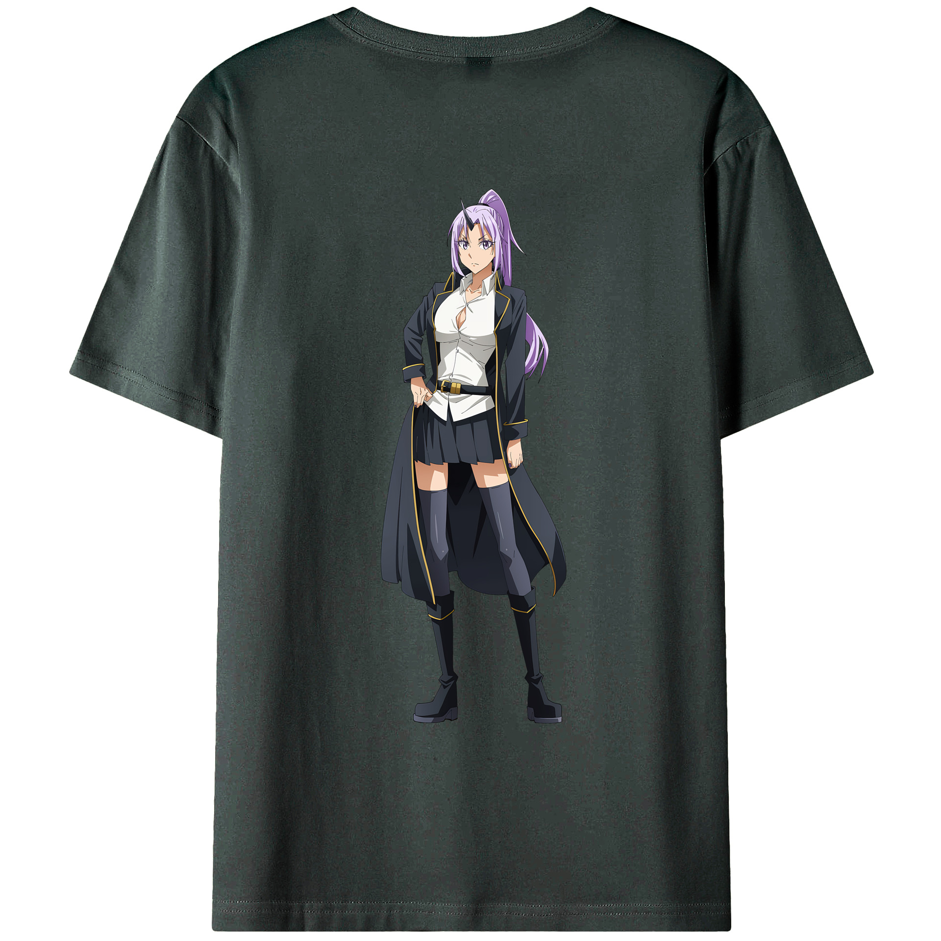 （画像用） 転スラ Regarding Reincarnated to Slime 綿100％ メンズ半袖Tシャツ（バックプリント） 通気性
